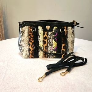 Betsey Johnson Multi-Pattern / Multi-Colored Snakeskin Purse.